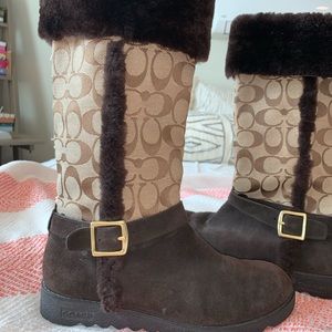 vintage fur coach boots